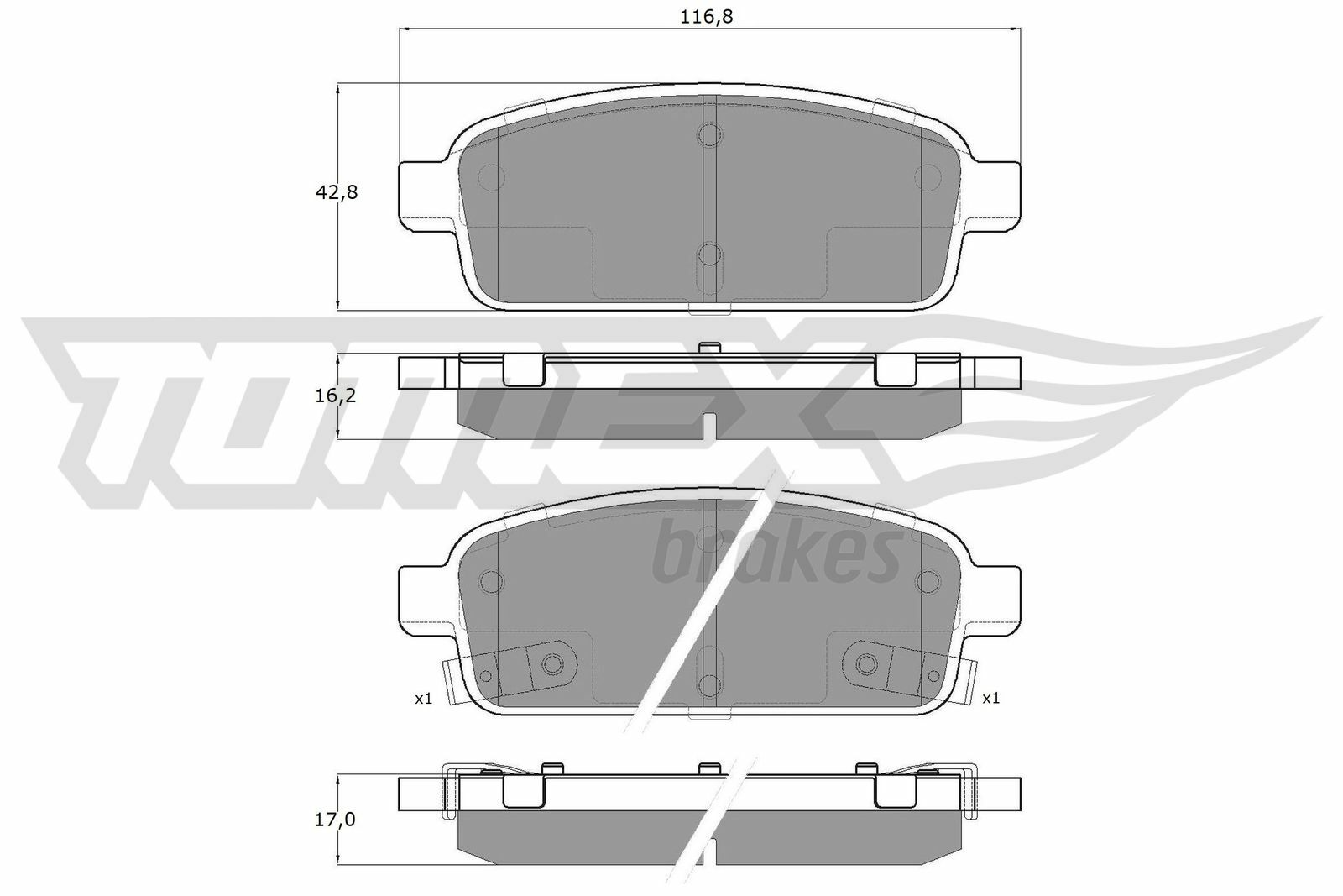 Sada brzdových destiček, kotoučová brzda TOMEX Brakes